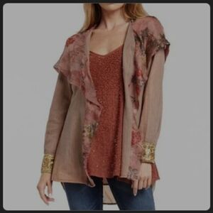 Aratta Floral Cardigan in Rose and Gold